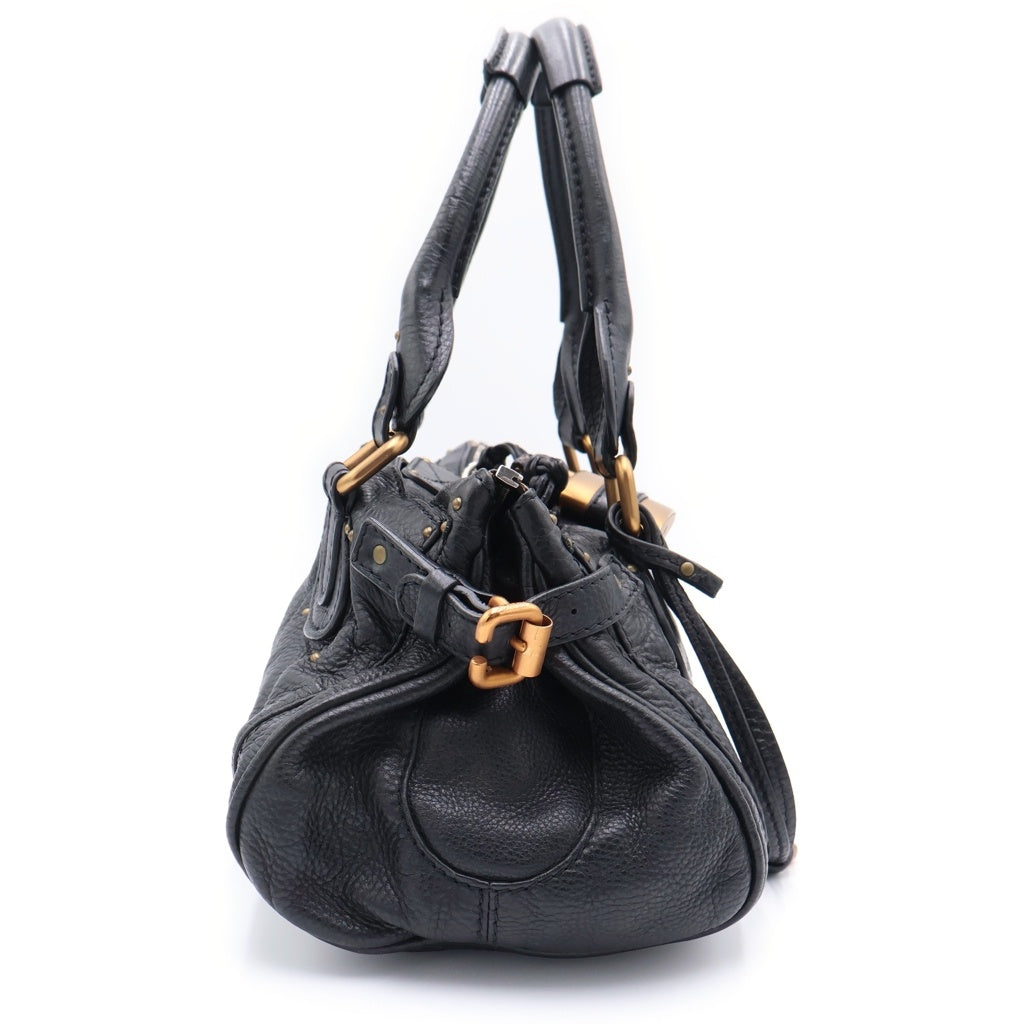 Chloe(クロエ) パディントン ハンドバッグ ボストンバッグ ブラック レザー ゴールド金具 レディース