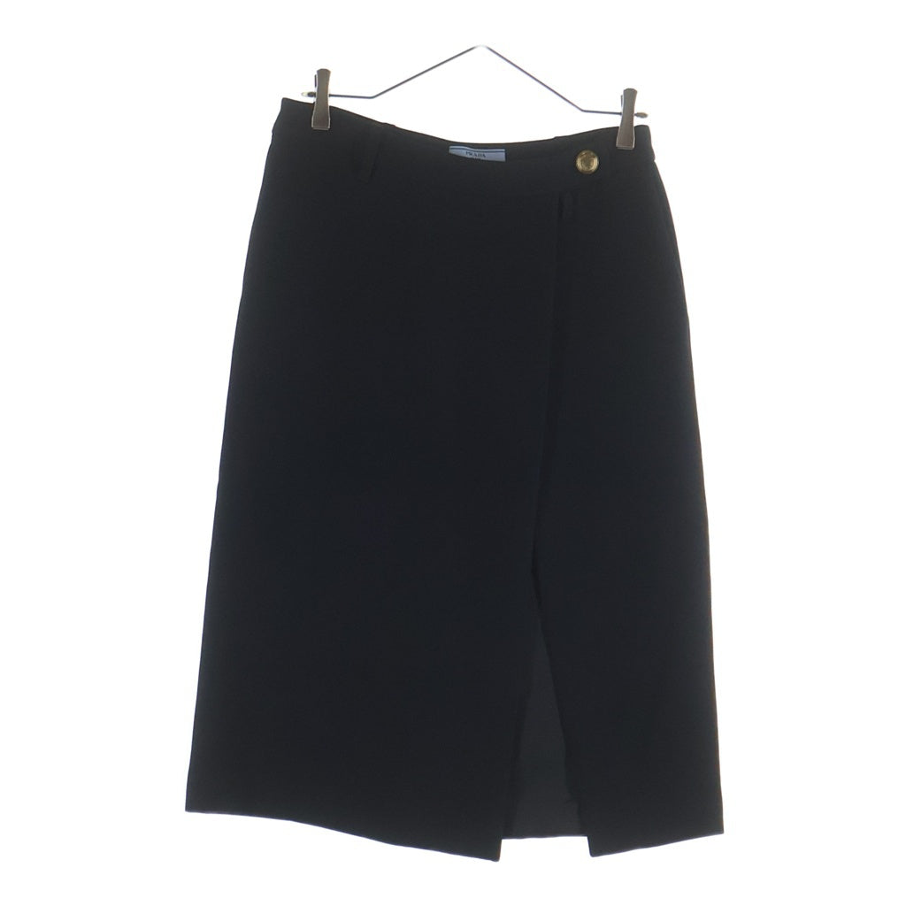 PRADA(プラダ) ロングスカート ブラック ウール×シルク #40 P144V S231 