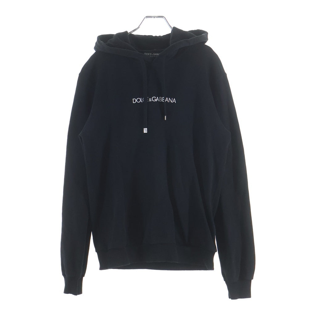 DOLCE & GABBANA(ドルチェアンドガッバーナ) ロゴ刺繍 プルオーバー スウェットパーカー フーディー ブラック JZ-G9JQ3T/G7MII-B