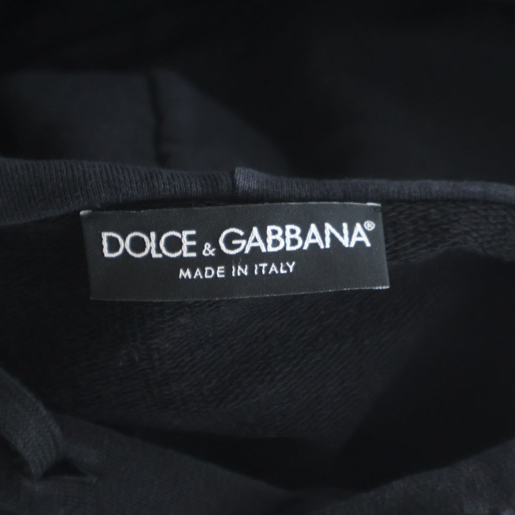 DOLCE & GABBANA(ドルチェアンドガッバーナ) ロゴ刺繍 プルオーバー スウェットパーカー フーディー ブラック JZ-G9JQ3T/G7MII-B