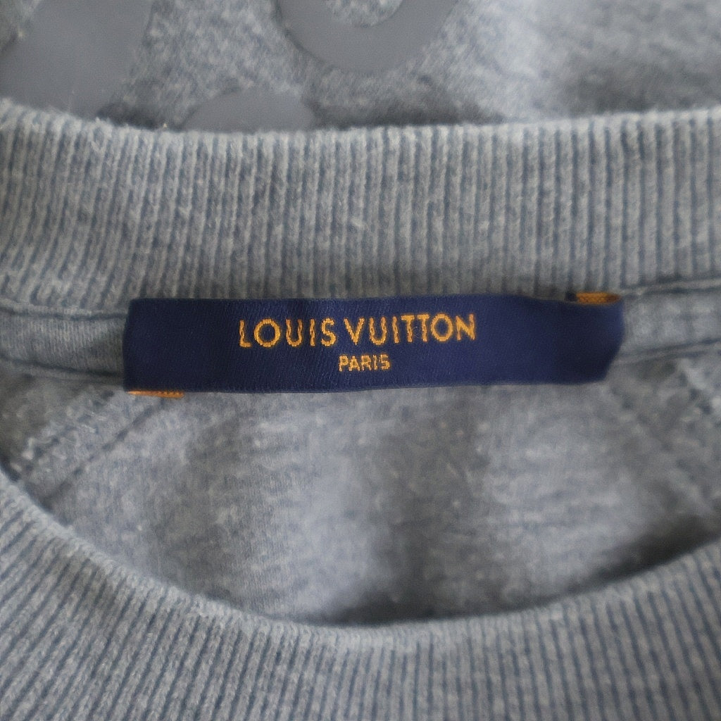 LOUIS VUITTON(ルイヴィトン) アーム リフレクティブロゴプリント クルーネック プルオーバー スウェット トレーナー グレー RM181 JUJ HEY67W