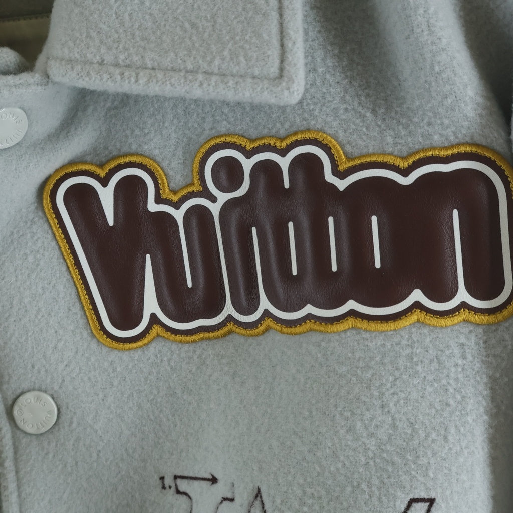 LOUIS VUITTON(ルイヴィトン) バーシティレザージャケット エピ ウール グレー #46 RM232M CAW HPL68E