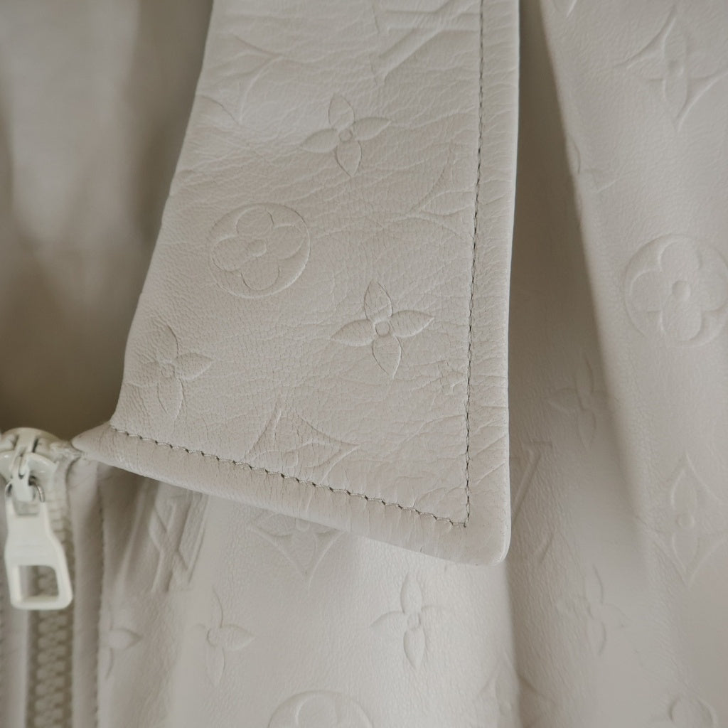 LOUIS VUITTON(ルイヴィトン) LVSE エンボス モノグラム ミックスレザーブルゾン ジャケット ホワイト #46 RM231Q ZDA HML40E