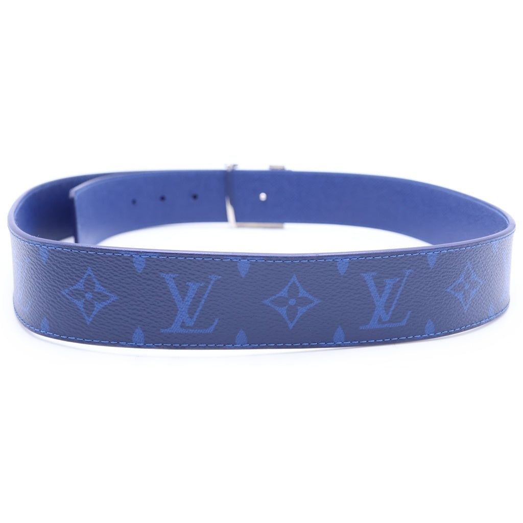 LOUIS VUITTON(ルイヴィトン) モノグラム コバルト LV サンチュール レザーベルト ブルー 90/36 M0159 シルバー金具 レディース