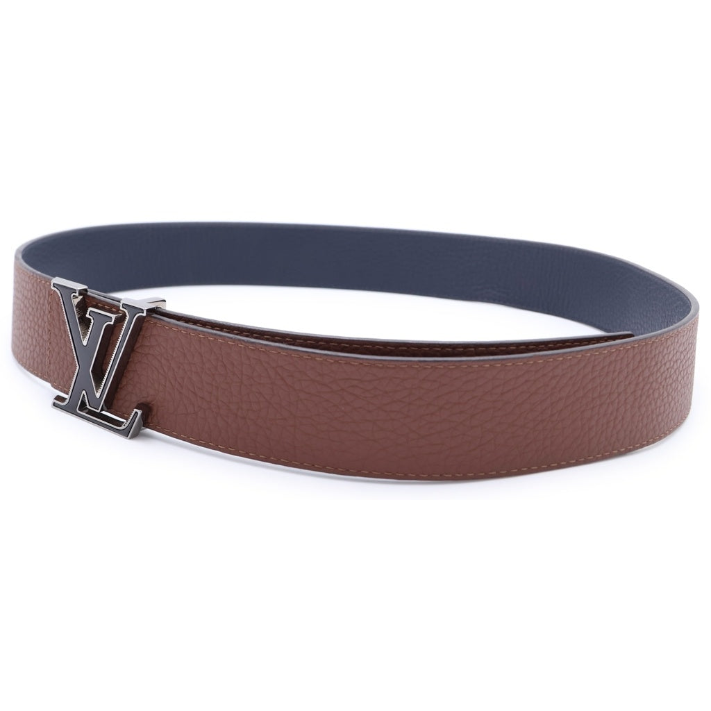 LOUIS VUITTON(ルイヴィトン) LVティルト リバース レザーベルト ネイビー×ブラウン 95/38 M0027 シルバー金具