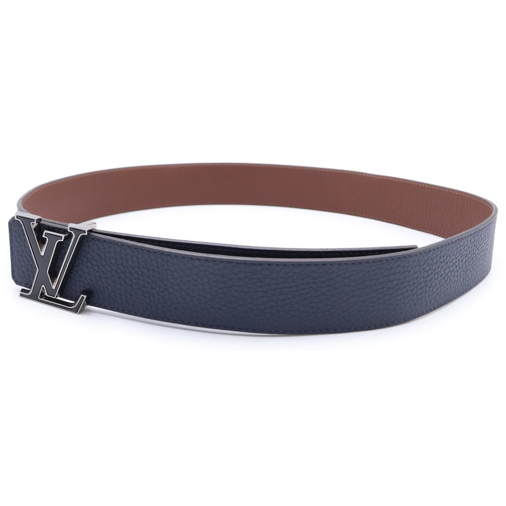 LOUIS VUITTON(ルイヴィトン) LVティルト リバース レザーベルト ネイビー×ブラウン 95/38 M0027 シルバー金具