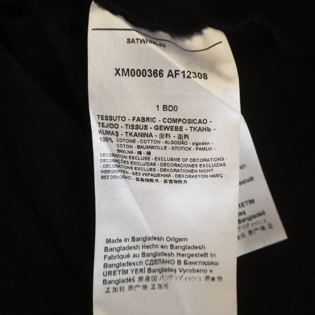 AX ARMANI EXCHANGE(アルマーニ エクスチェンジ) ICON ロゴ刺繍 ポケットデザイン クルーネック 半袖Tシャツ カットソー ブラック XM000366