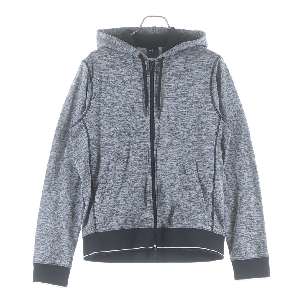 AX ARMANI EXCHANGE(アルマーニ エクスチェンジ) セットアップ ロゴプリント ジップアップ スウェットパーカー トラック ジョガーパンツ グレー