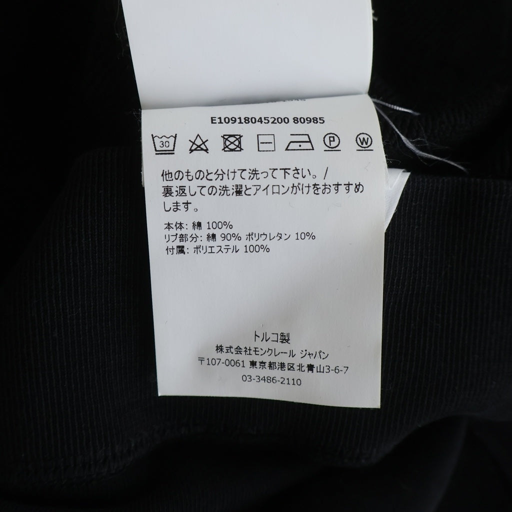 MONCLER(モンクレール) 19AW ワッペンロゴ クルーネック プルオーバースウェット トレーナー ブラック E10918045200 80985