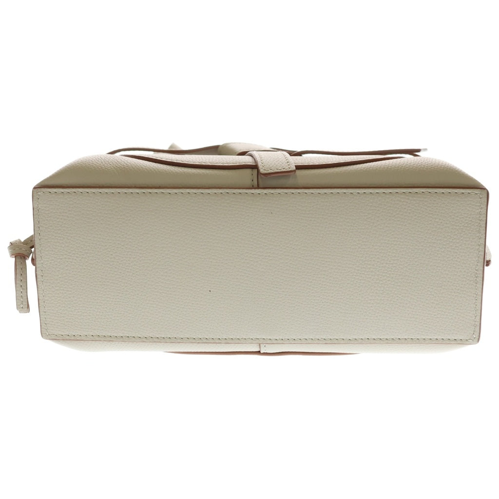 LOEWE(ロエベ) ロエベ ゲートトップハンドル 2WAYハンドバッグ ショルダーバッグ アイボリー×ブラウン レザー ゴールド金具 レディース