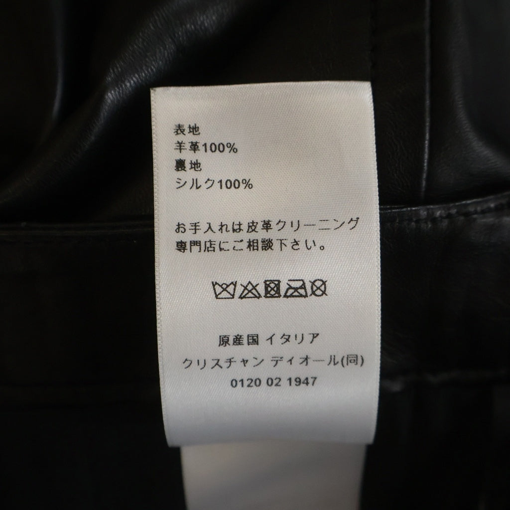 Christian Dior(クリスチャンディオール) CDバックル ラムレザー ラップデザイン ハーフ ショート パンツ ショーツ キュロット ブラック レディース 045P45AL015