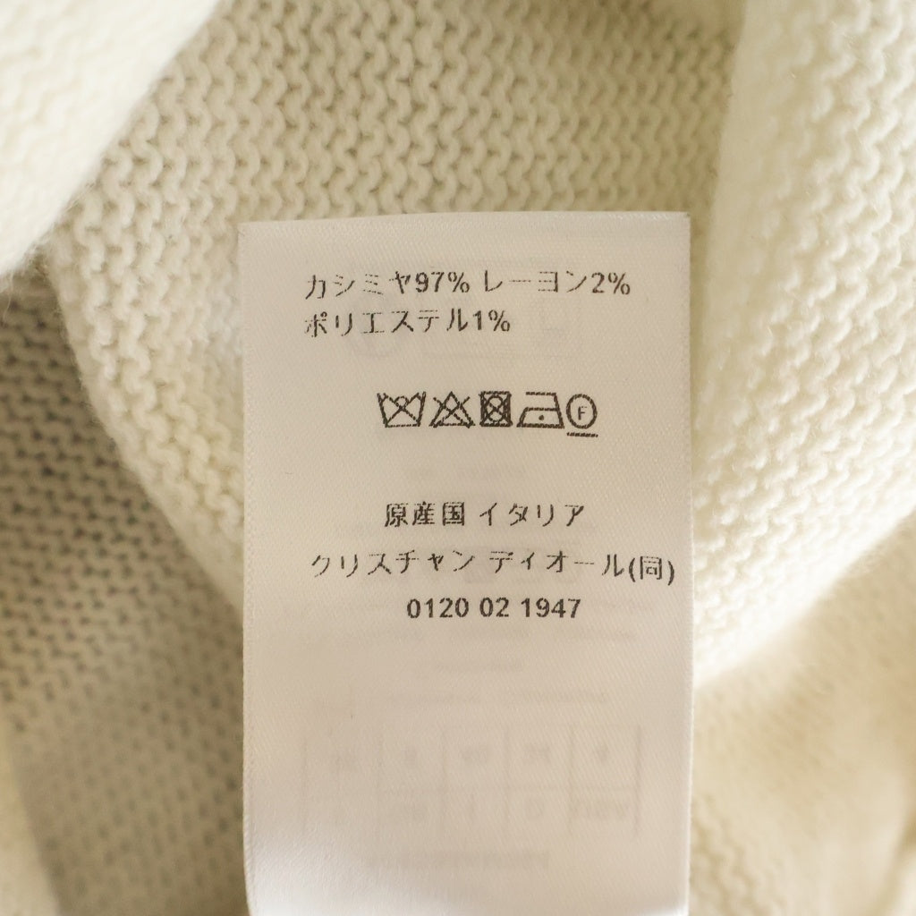 Christian Dior(クリスチャンディオール) 24AW カシミヤ ロゴ刺繍 ボトルネック 長袖ニット セーター アイボリー レディース 414S94AM064