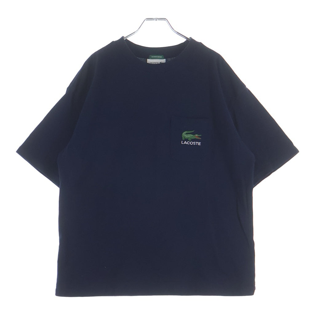 LACOSTE(ラコステ) EDIFICE別注 ロゴ刺繍 ワッペンポケット 半袖Tシャツ ネイビー TH202PL レディース