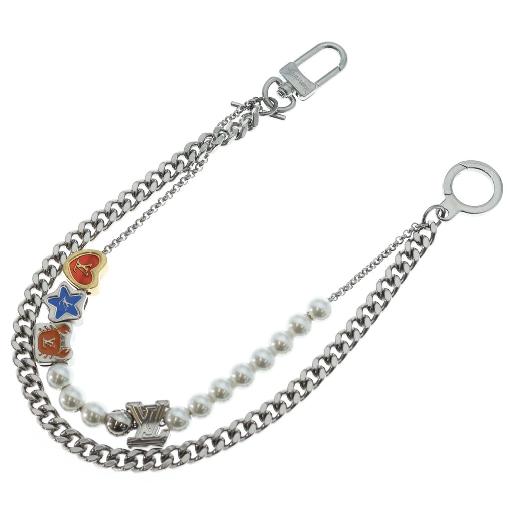 LOUIS VUITTON(ルイヴィトン) LV チェーンベルト パール バッグチャーム ウォレットチェーン シルバー M02814 M02960