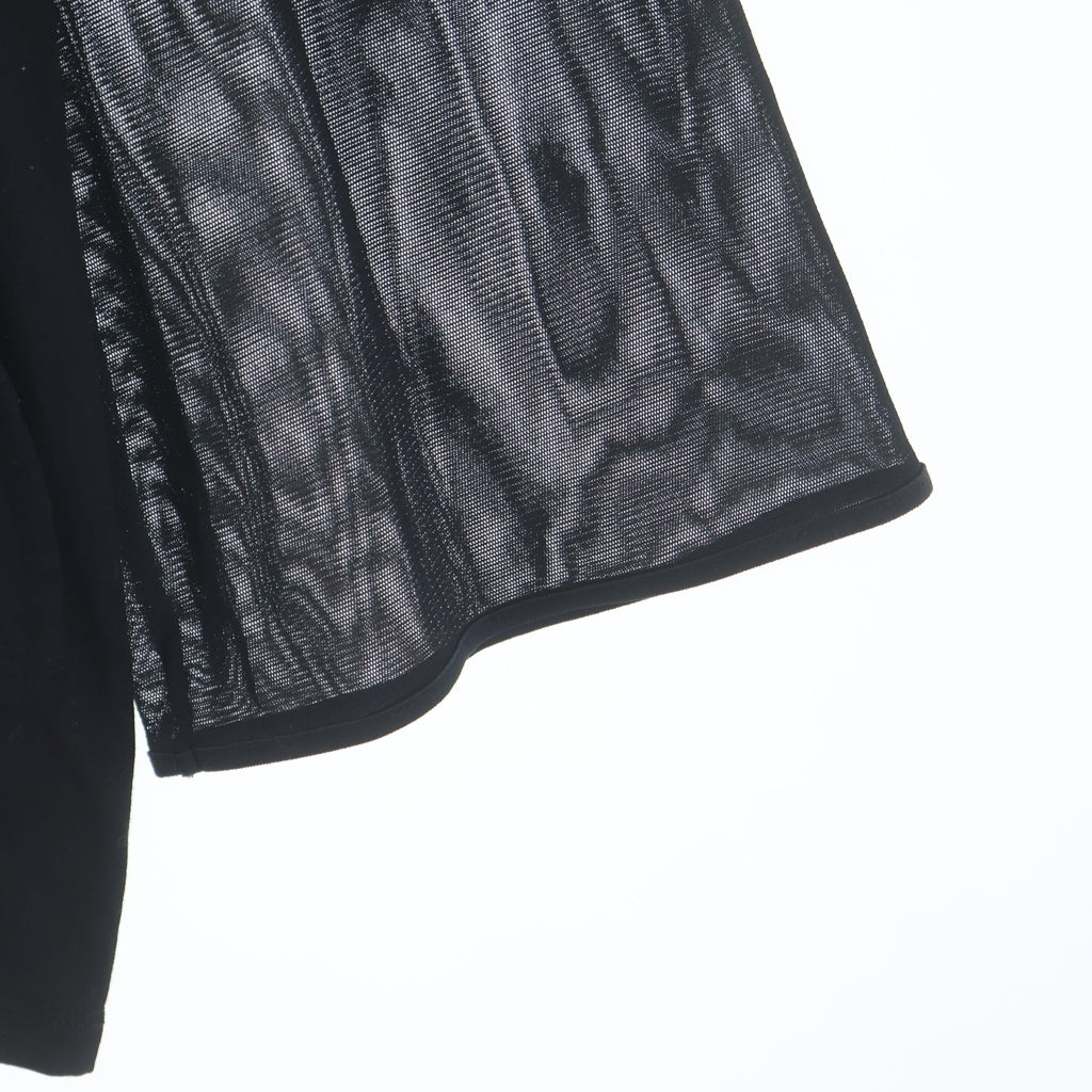 LANVIN(ランバン) アーム シアー切り替え サイドスリット クルーネック 長袖Tシャツカットソーブラック 3336719 レディース