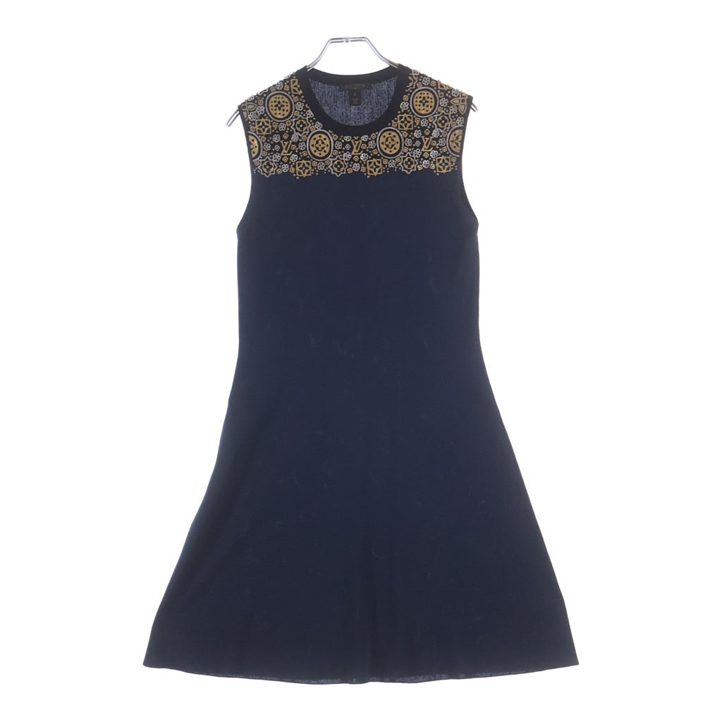 LOUIS VUITTON(ルイヴィトン) モノグラム ノースリーブ ワンピース ネイビー #S RW162W ONJ FAKD16 レディース