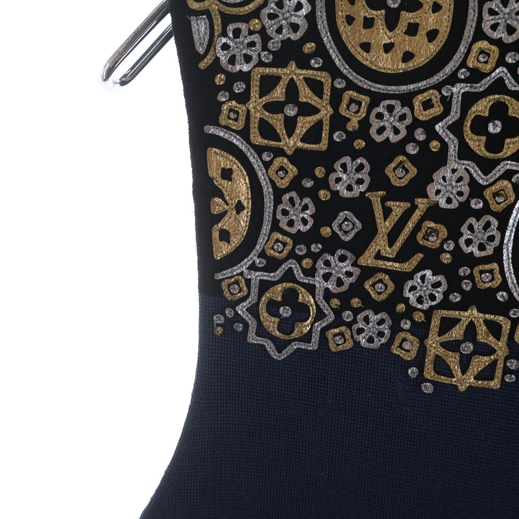 LOUIS VUITTON(ルイヴィトン) モノグラム ノースリーブ ワンピース ネイビー #S RW162W ONJ FAKD16 レディース