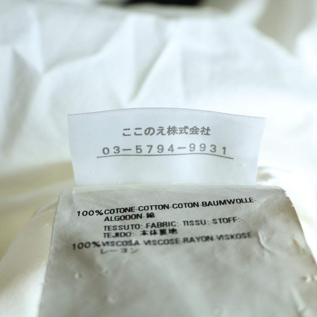 Maison Martin Margiela(メゾンマルタンマルジェラ) 08SS ここのえタグ ネクタイ切り替え 長袖シャツ ホワイト/ブラック 30 DL066
