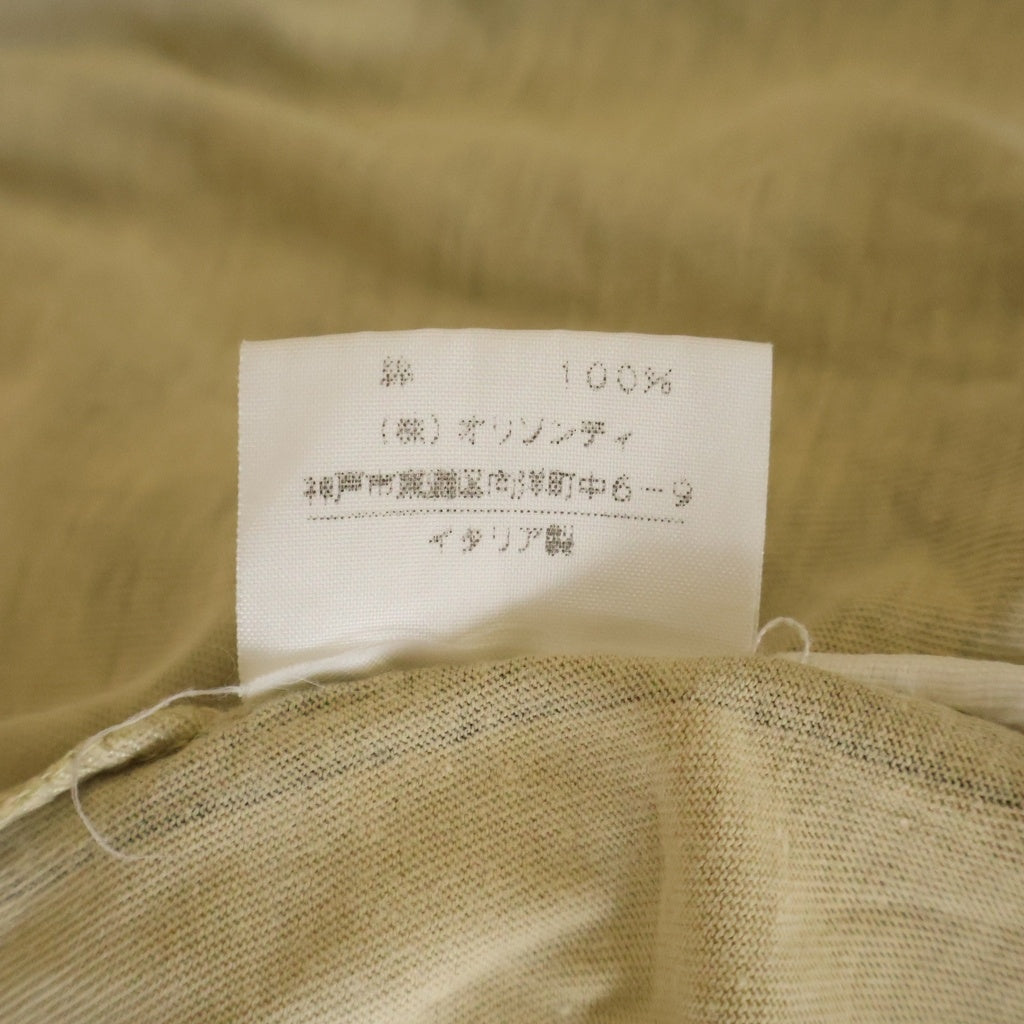 Maison Martin Margiela(メゾンマルタンマルジェラ) Vネック プリント ロングスリーブ 長袖Tシャツ カットソー ブラウン/ベージュ