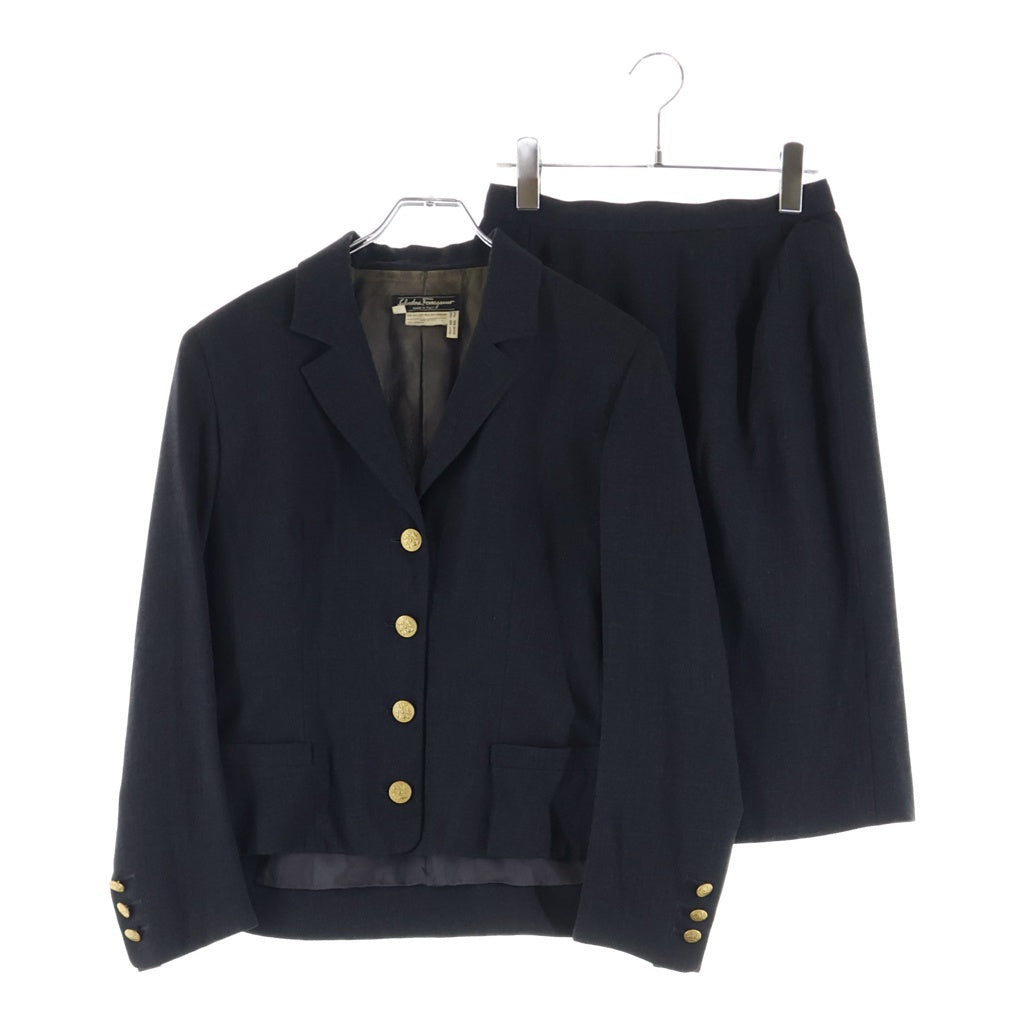 FERRAGAMO(フェラガモ) 金ボタン ウールセットアップ グレー #40 レディース