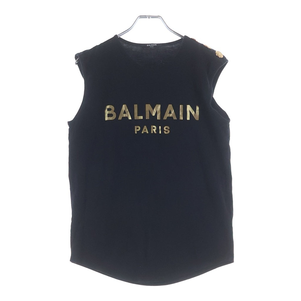 BALMAIN(バルマン) ロゴタンクトップ 肩ボタン ブラック #XS レディース