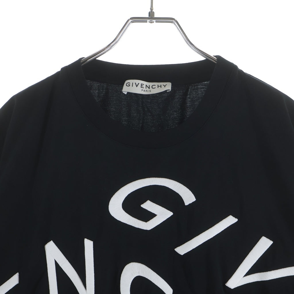 GIVENCHY(ジバンシィ) ロゴ刺繍 クルーネック 半袖Tシャツ カットソー ブラック レディース