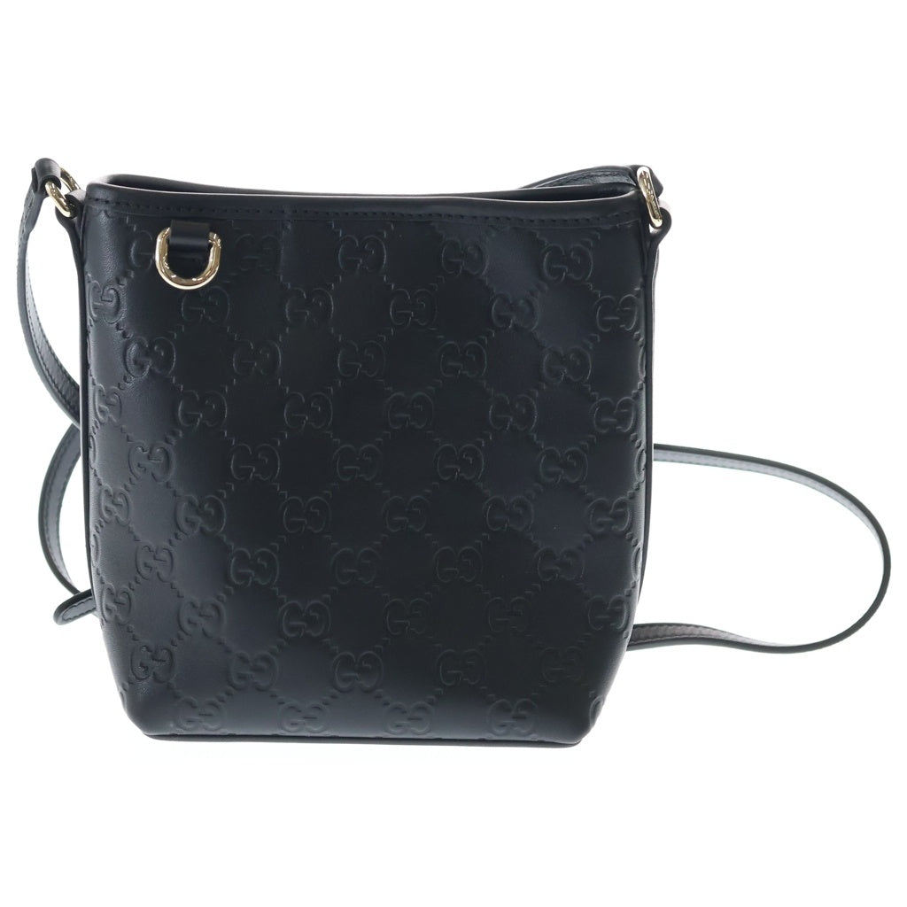 GUCCI(グッチ) GGエンブレム 2WAYハンドバッグ ショルダーバッグ ミニバッグ ブラック レザー 815118 ゴールド金具 レディース