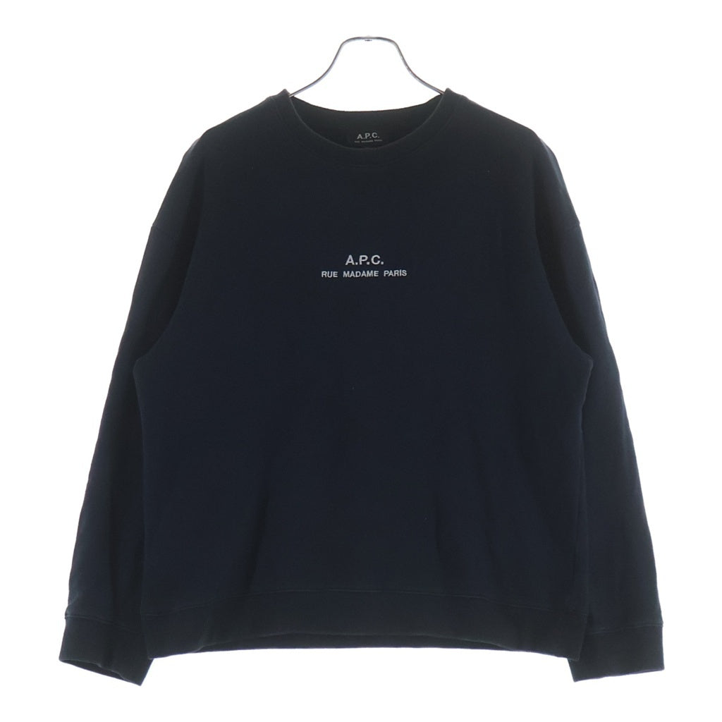 A.P.C(アーペーセー) ロゴ刺繍スウェット トレーナー ブラック #L