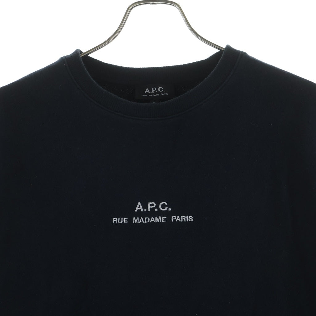 A.P.C(アーペーセー) ロゴ刺繍スウェット トレーナー ブラック #L
