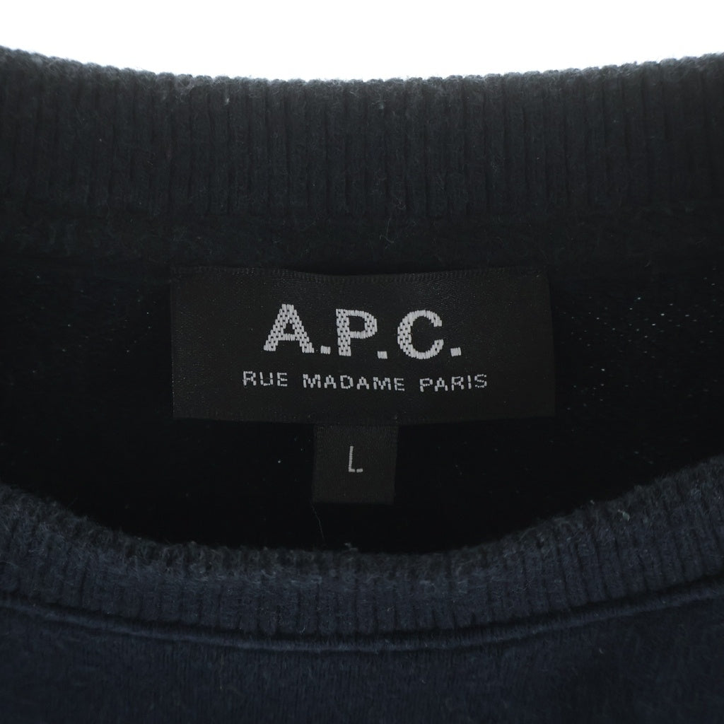 A.P.C(アーペーセー) ロゴ刺繍スウェット トレーナー ブラック #L