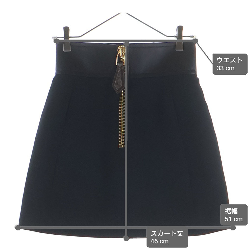 LOUIS VUITTON(ルイヴィトン) ウール金ボタンミニスカート ブラック #34 RW231B レディース