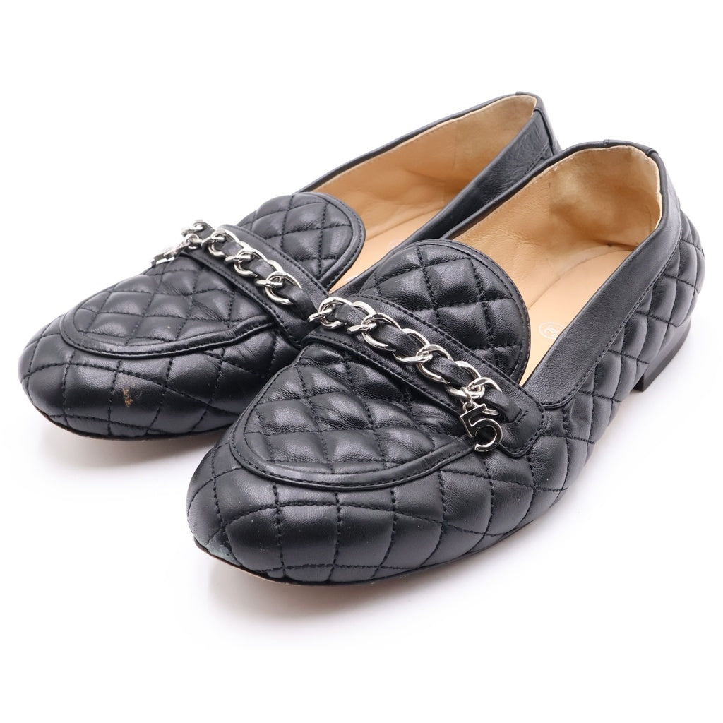 CHANEL(シャネル) マトラッセ No5チャームローファー ブラック レザー #35 1/2 レディース