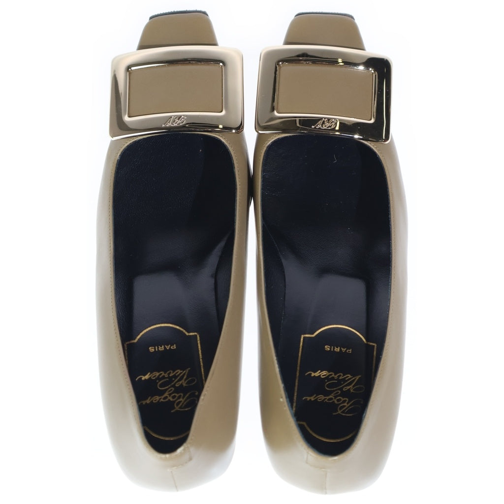 Roger Vivier(ロジェヴィヴィエ) ヒールパンプス カーキブラウン ゴールド金具 #34 レディース
