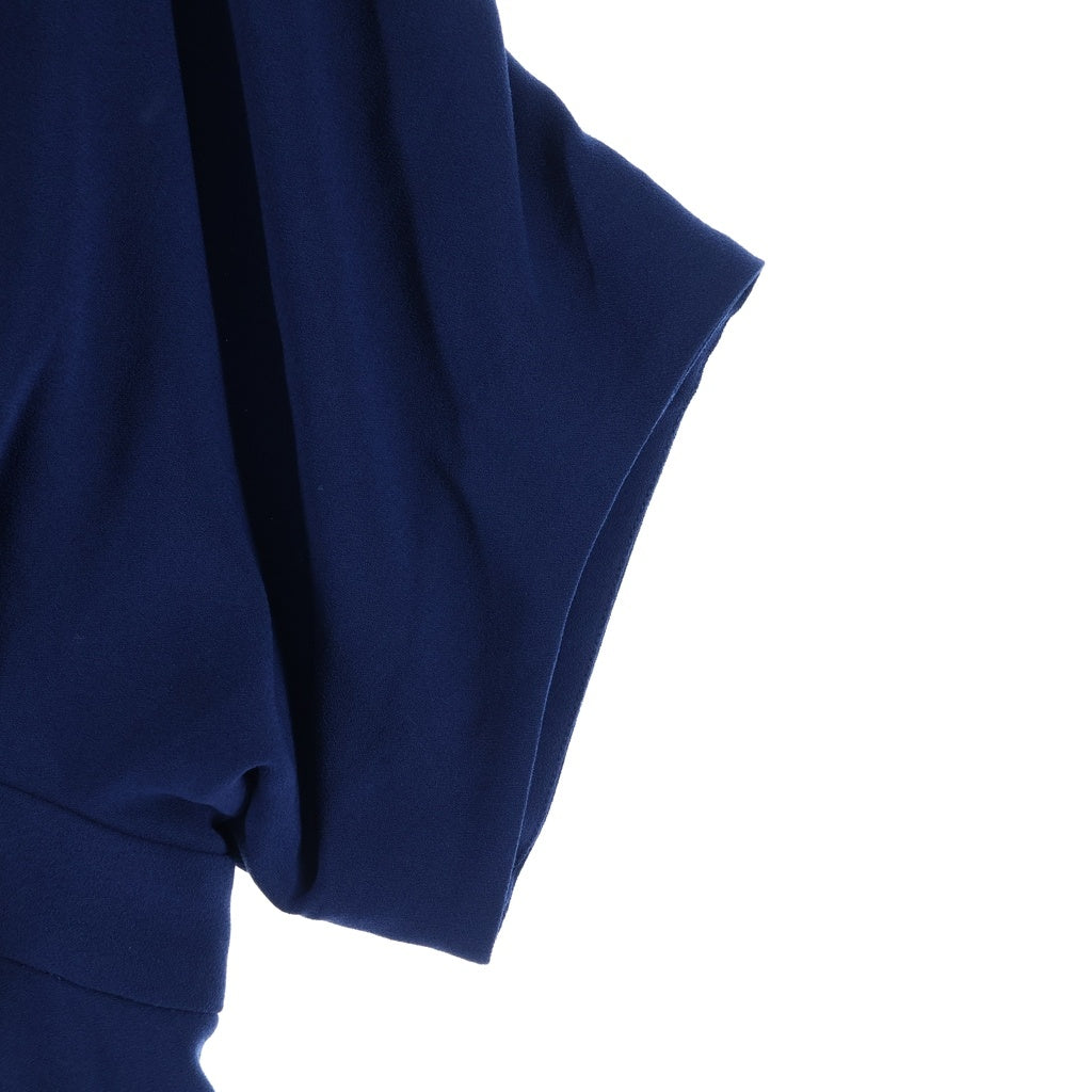 Mame Kurogouchi(マメ クロゴウチ) 16SS タック アシンメトリー 半袖 ワンピース ネイビー レディース MM16SS-DR038
