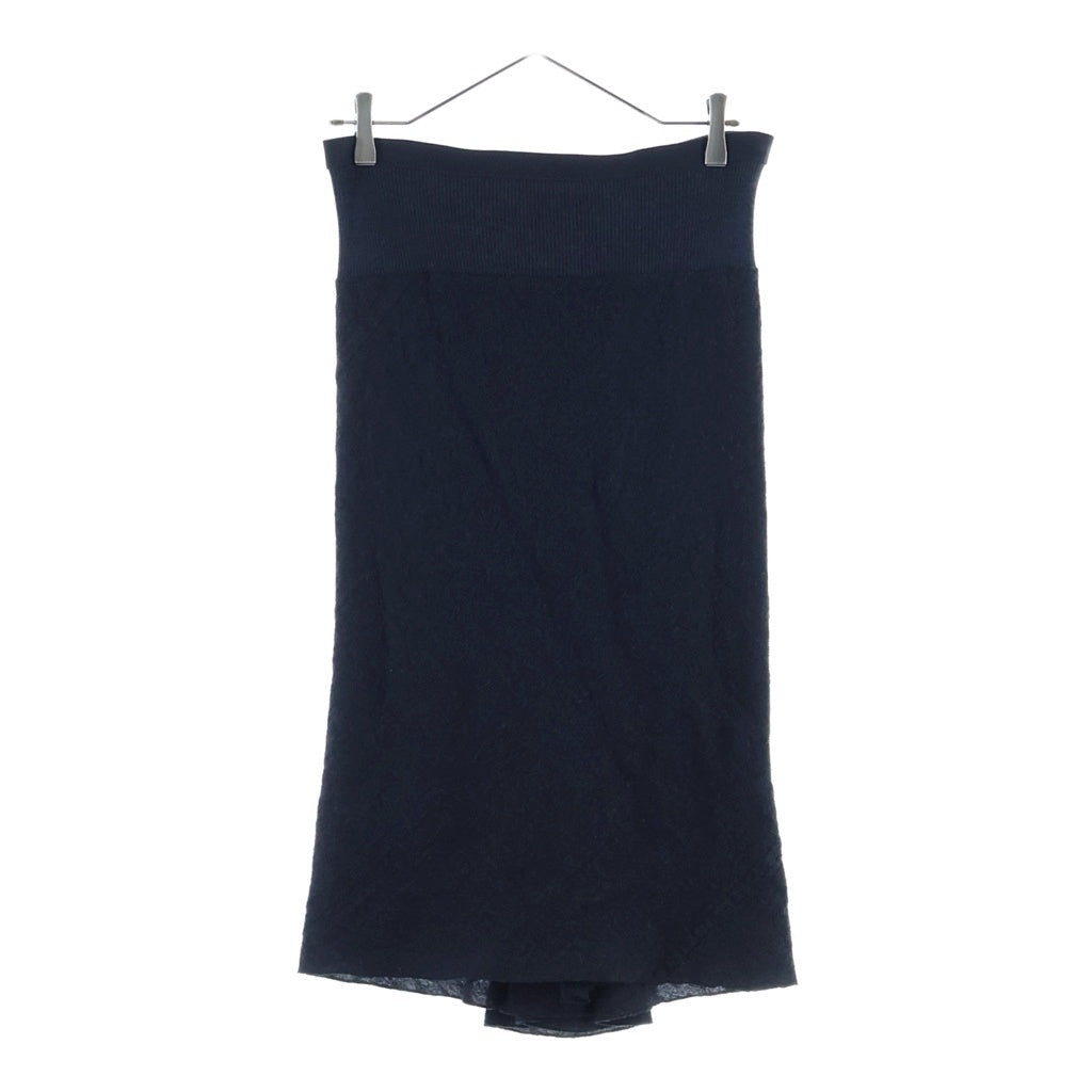 Rick Owens(リックオウエンス) 12AW リブ切り替え ウール ニット タイト ミディアム スカート グレー レディース