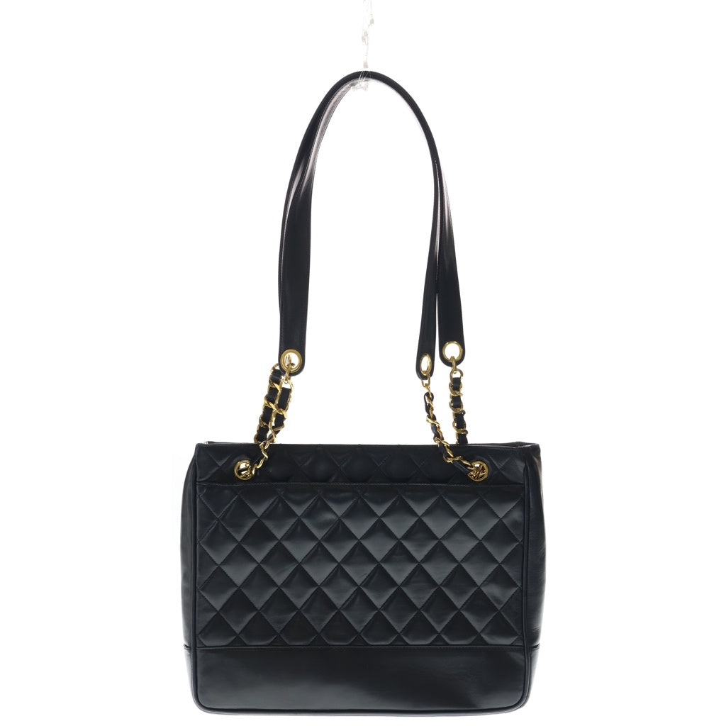 CHANEL(シャネル) マトラッセ ラムスキン レザー ココボール チェーン トートバッグ ゴールド金具 ブラック 2番台 レディース