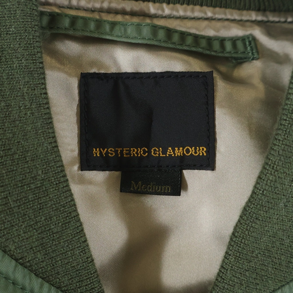 HYSTERIC GLAMOUR(ヒステリックグラマー) ロゴスクラッチ MA-1 ブルゾン グリーン カーキ ナイロン #M