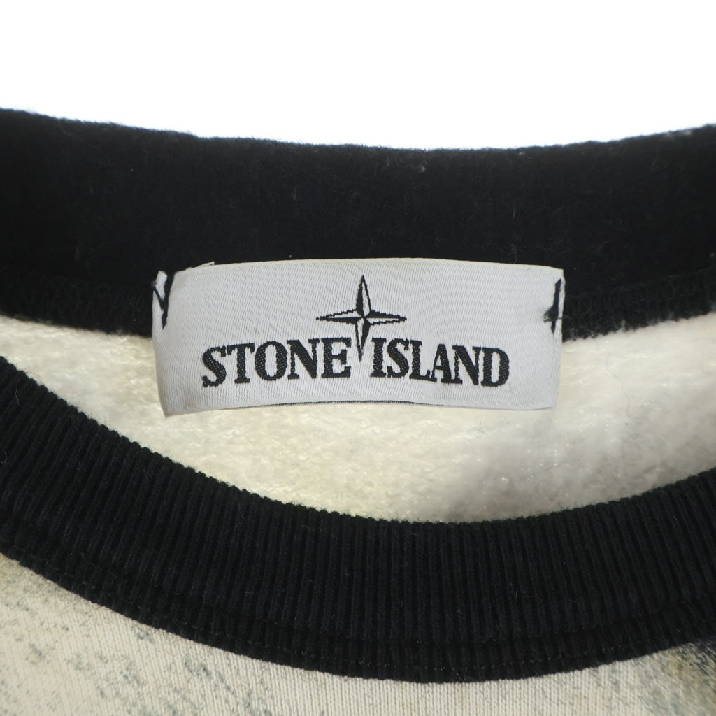 STONE ISLAND(ストーンアイランド) タイガープリント カモフラージュ ロングスリーブTシャツ ブラック×ホワイト コットン