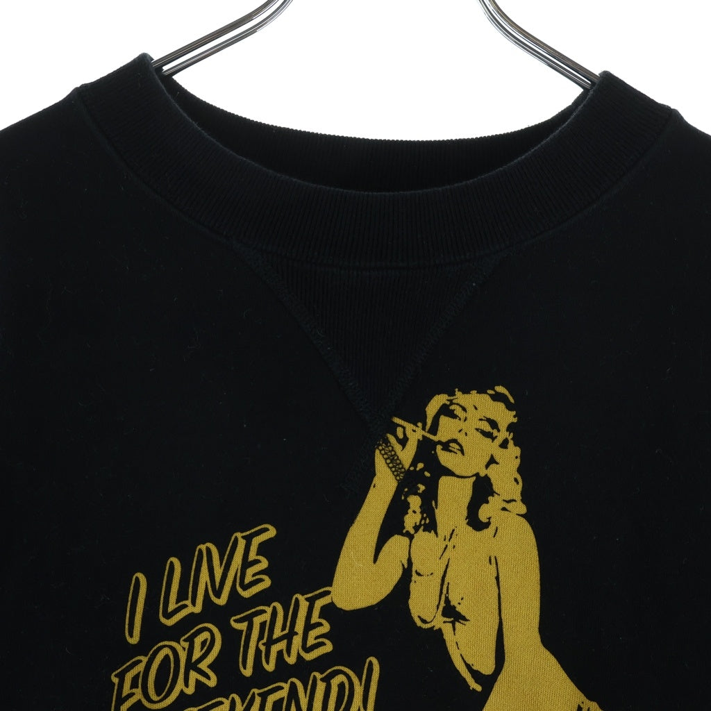 HYSTERIC GLAMOUR(ヒステリックグラマー) ヒスガールプリント スウェット ブラック コットン #S