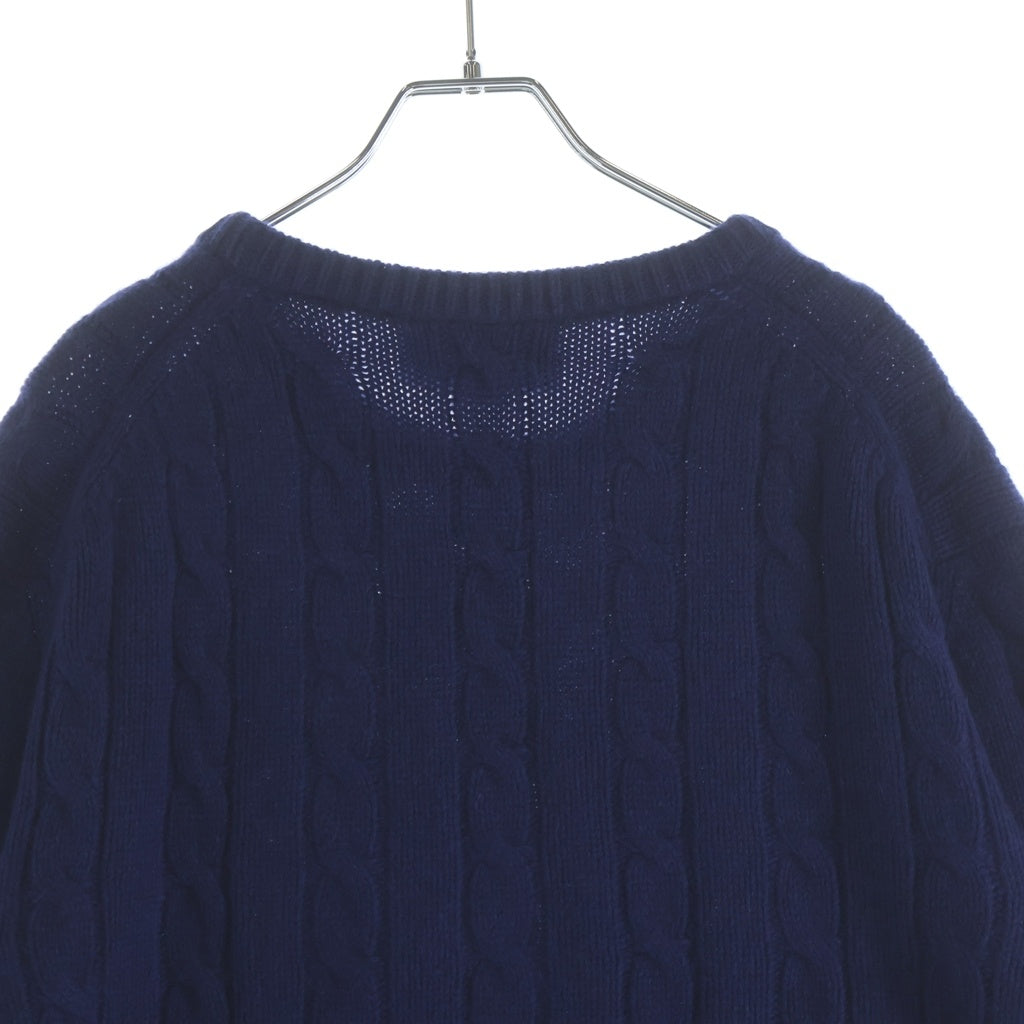 GUCCI(グッチ) ウェブストライプ付き ケーブルニット セーター ネイビー 673489 XKB2N
