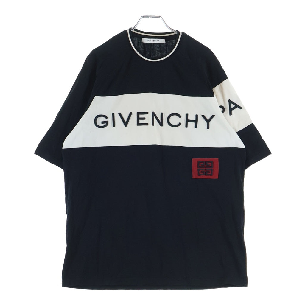 GIVENCHY(ジバンシィ) ロゴ刺繍Tシャツ ブラック #XXL BM708U3002