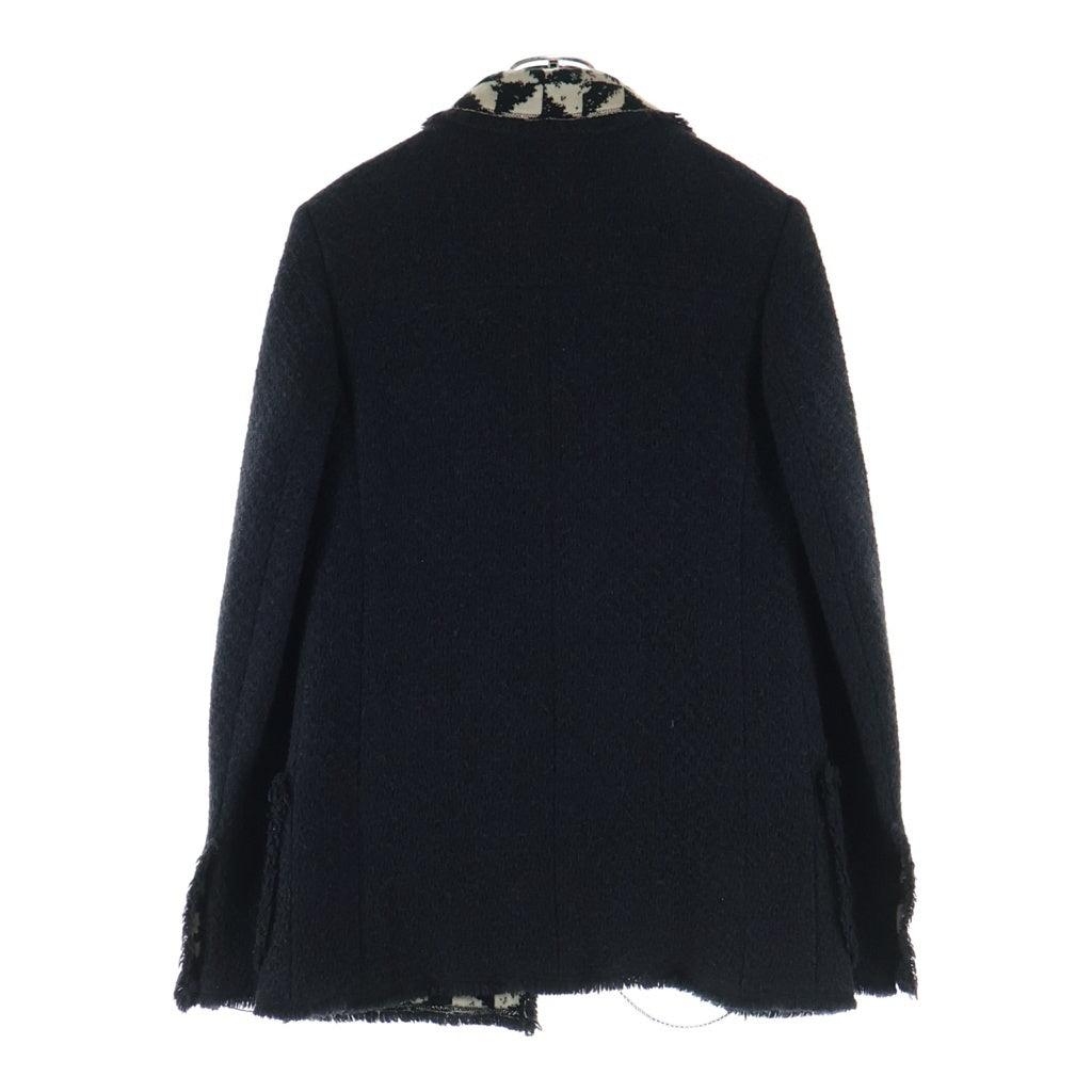 CHANEL(シャネル) 04AW アンゴラ混 ウール ツイード ロングジャケット ダークグレー レディース P24737W03408