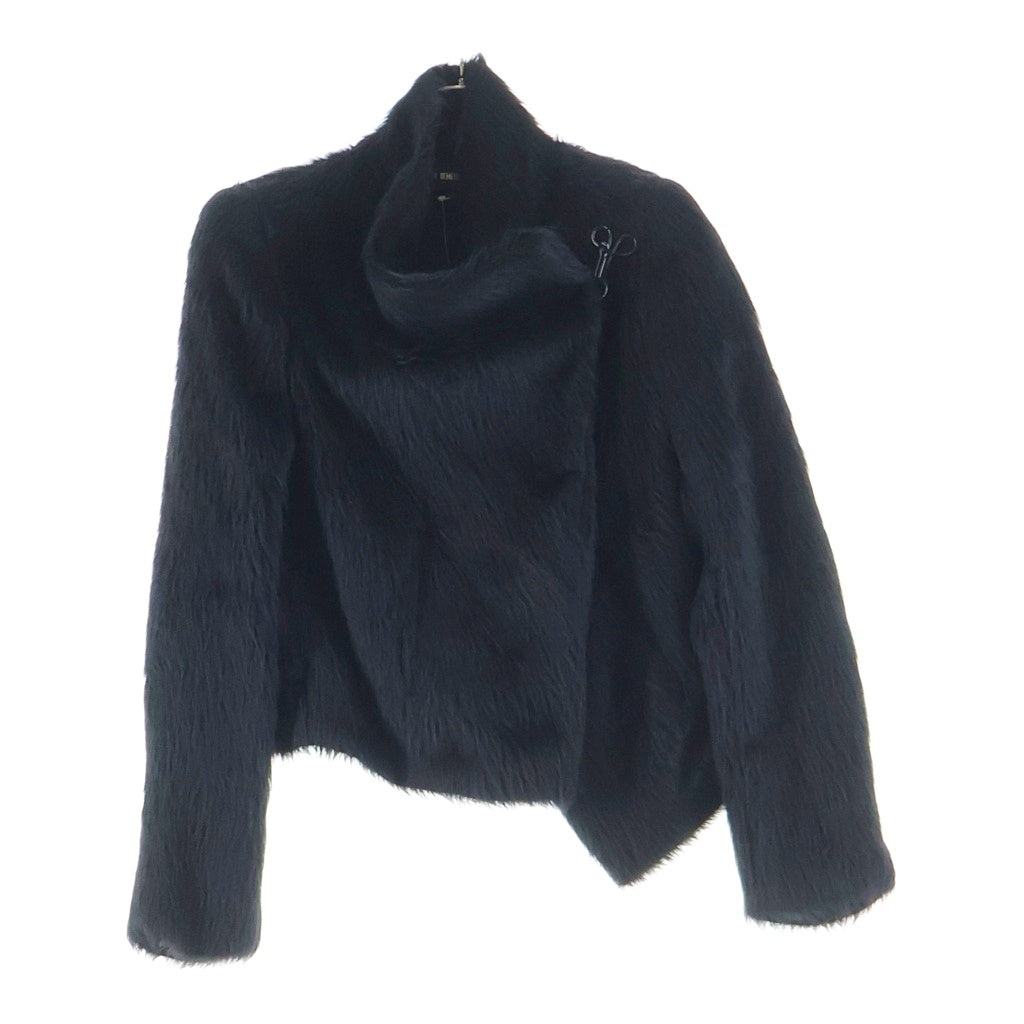 ANN DEMEULEMEESTER(アンドゥムルメステール) アルパカウール ファー フックデザイン ショートジャケット ブラック レディース