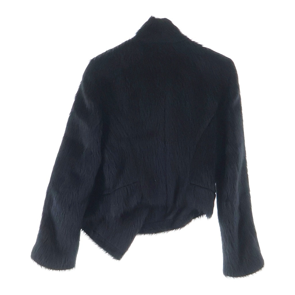 ANN DEMEULEMEESTER(アンドゥムルメステール) アルパカウール ファー フックデザイン ショートジャケット ブラック レディース