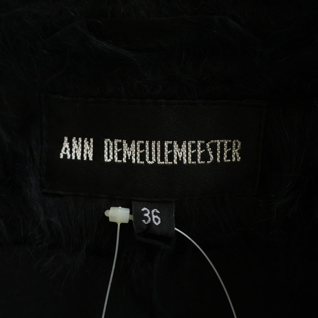ANN DEMEULEMEESTER(アンドゥムルメステール) アルパカウール ファー フックデザイン ショートジャケット ブラック レディース