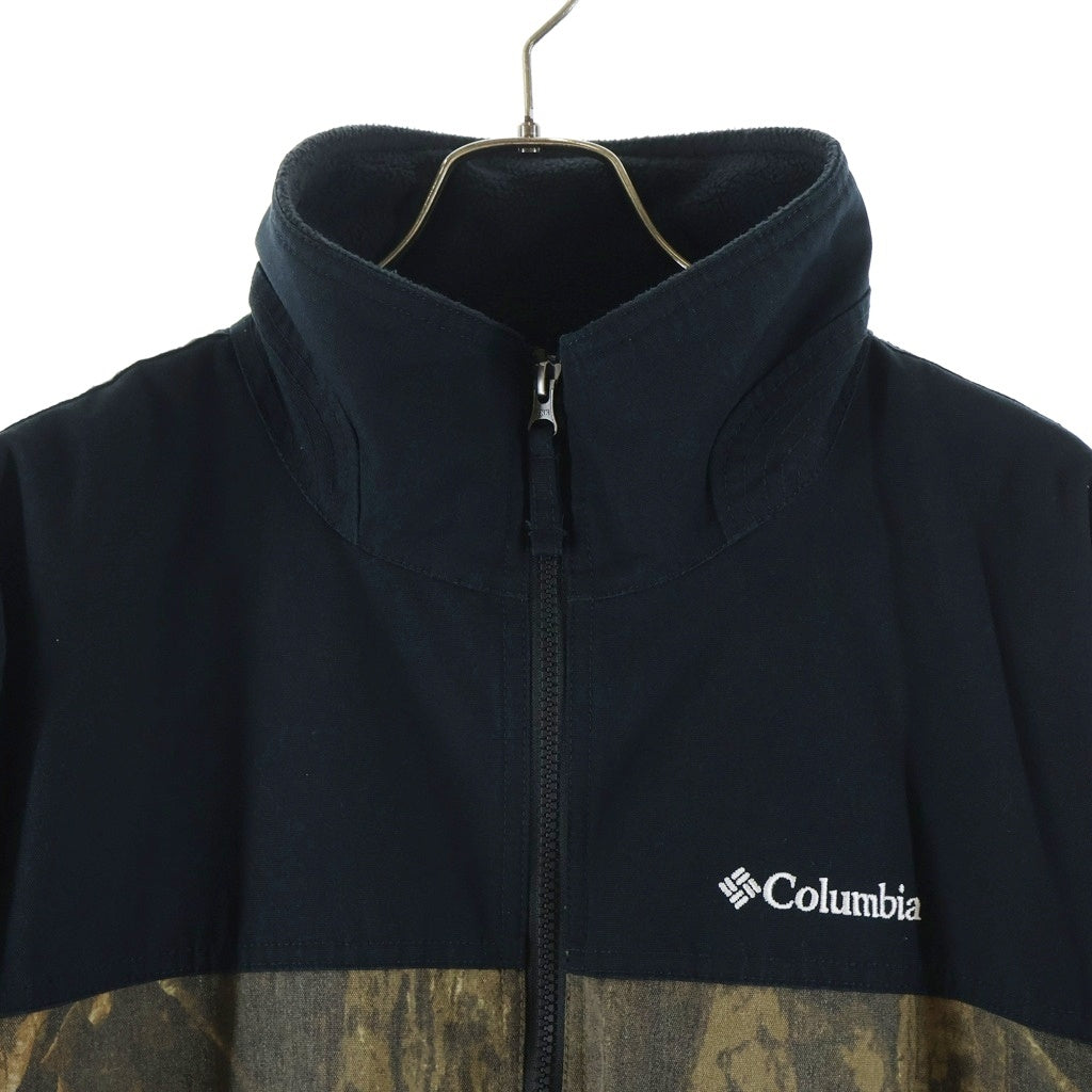 Columbia(コロンビア) リアルツリーカモ 迷彩柄切り替え フリースライニング ジップアップジャケット ブラック/カーキ