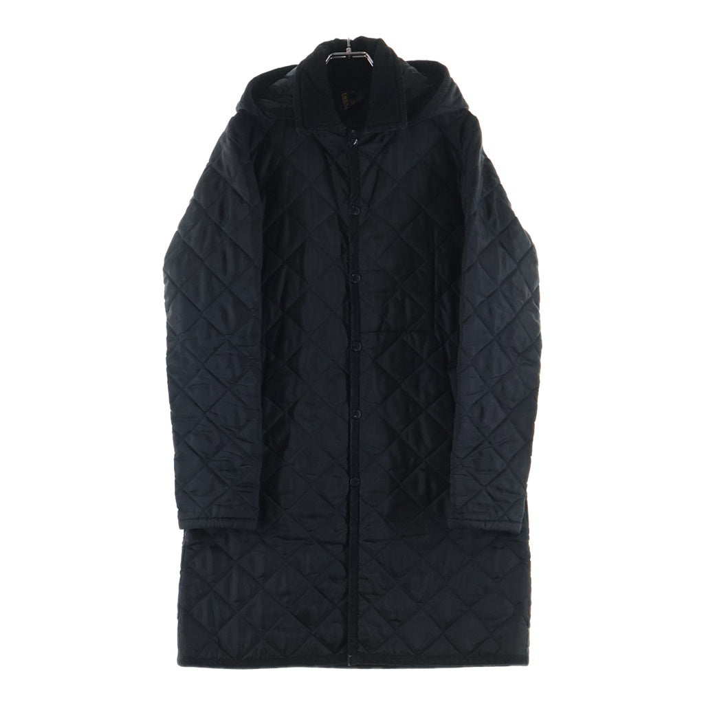 LAVENHAM(ラベンハム) キルティング フーデッド 中綿 コート ブラック レディース