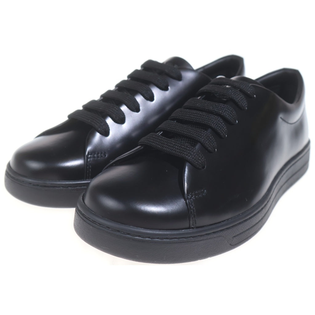 PRADA(プラダ) ブラッシュドレザー レースアップ ローカットシューズ スニーカー ブラック