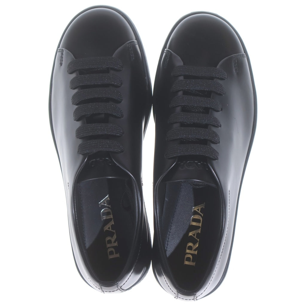 PRADA(プラダ) ブラッシュドレザー レースアップ ローカットシューズ スニーカー ブラック