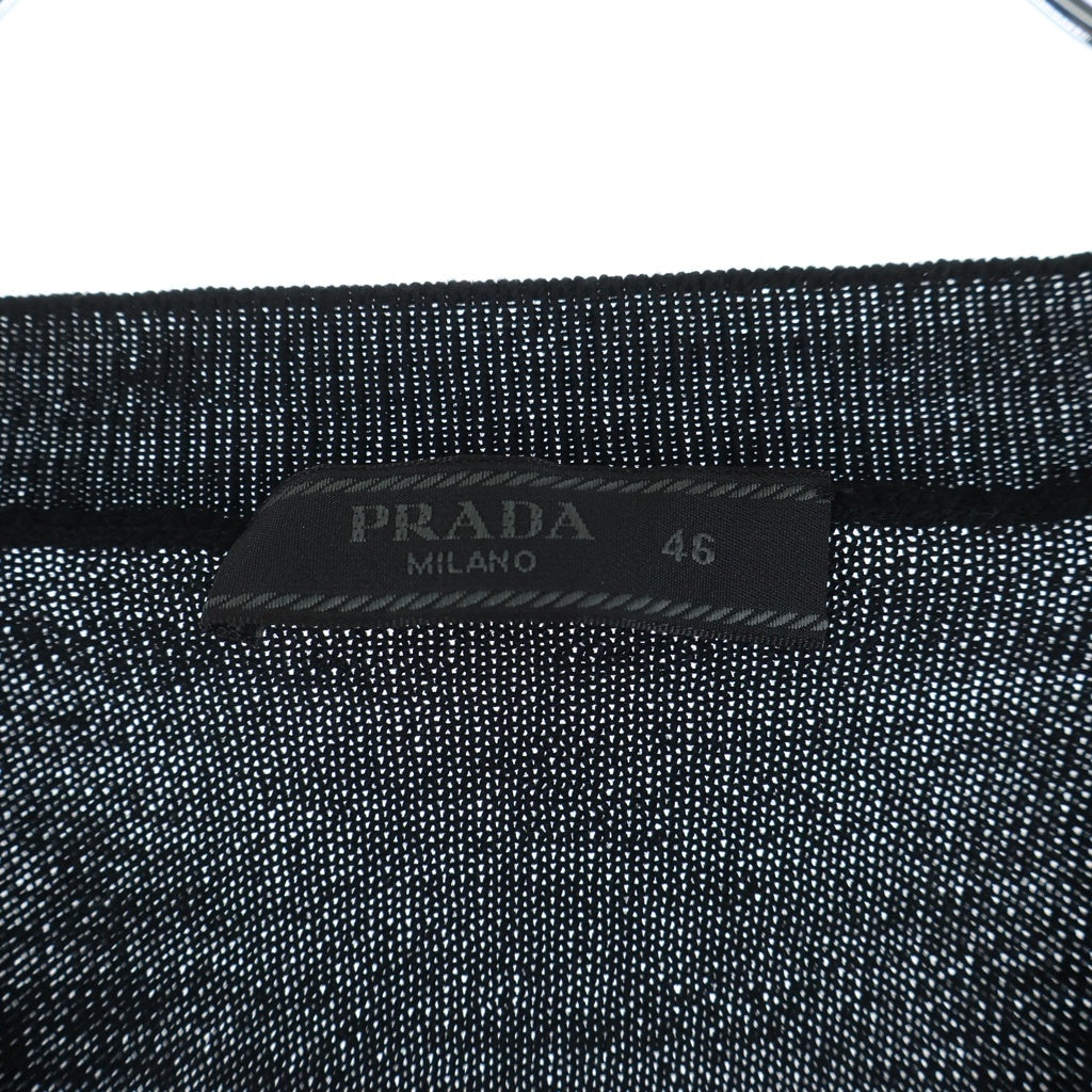 PRADA(プラダ) Vネック ウール ニットベスト ブラック DNA889